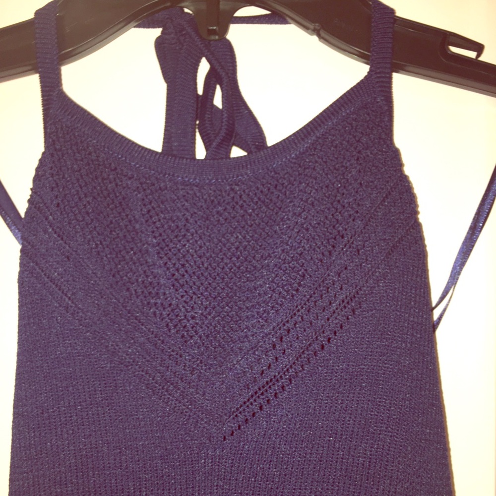 NWOT NY&C Crotchet Halter Grand Sapphire