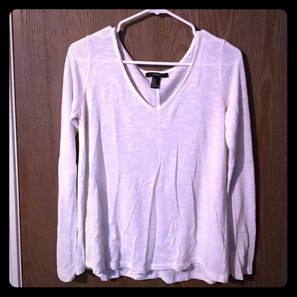 White long sleeve top