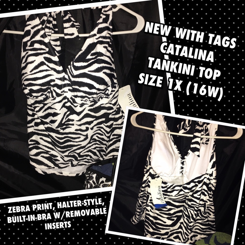 🕶NWT- CUTE🕶 ZEBRA-PRINT TANKINI TOP!