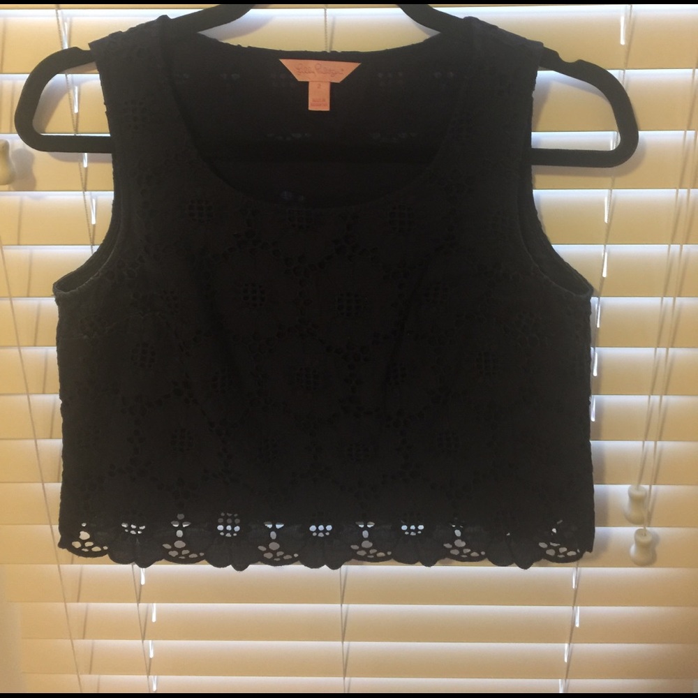 NWOT Lilly Pulitzer Eyelet Navy Crop Top Size 2