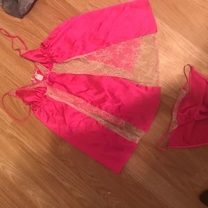 Victoria secret baby doll silk set