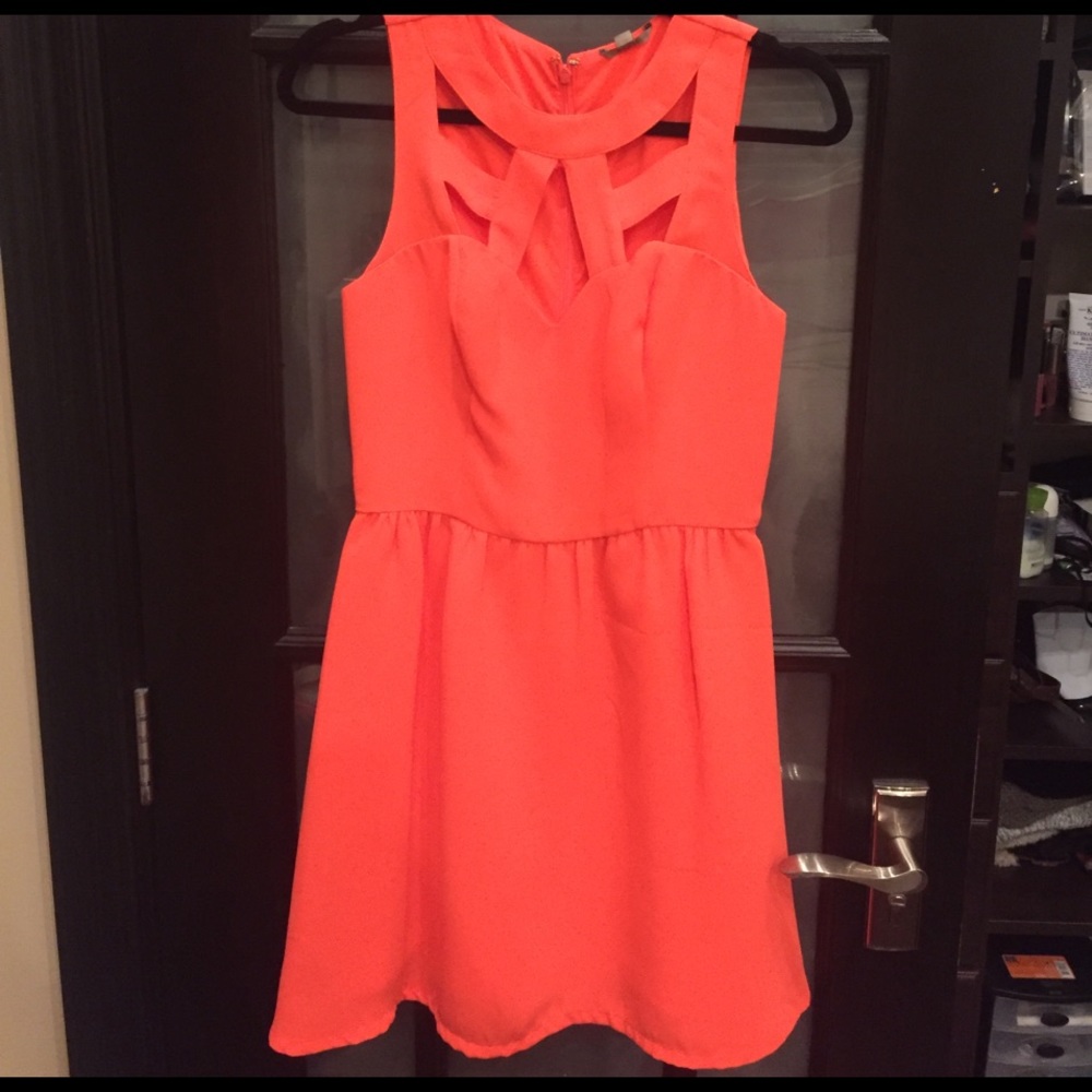 Neon orange Guess dress
