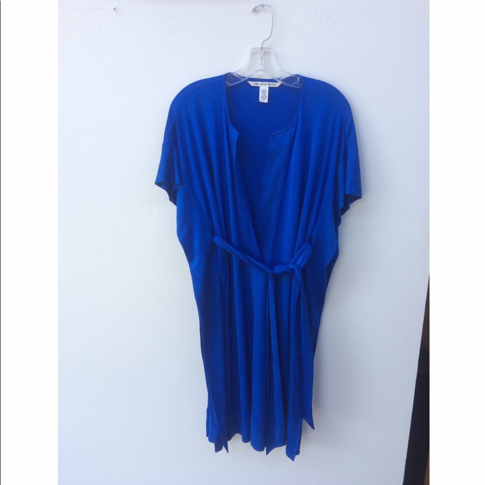 DVF Royal Blue Dress or Coverup, winged sleeves