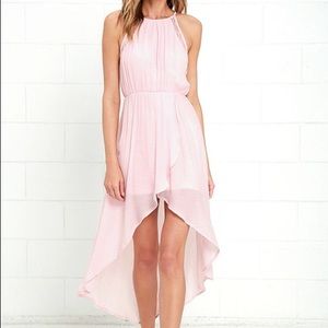Lulu's light pink high- low dress