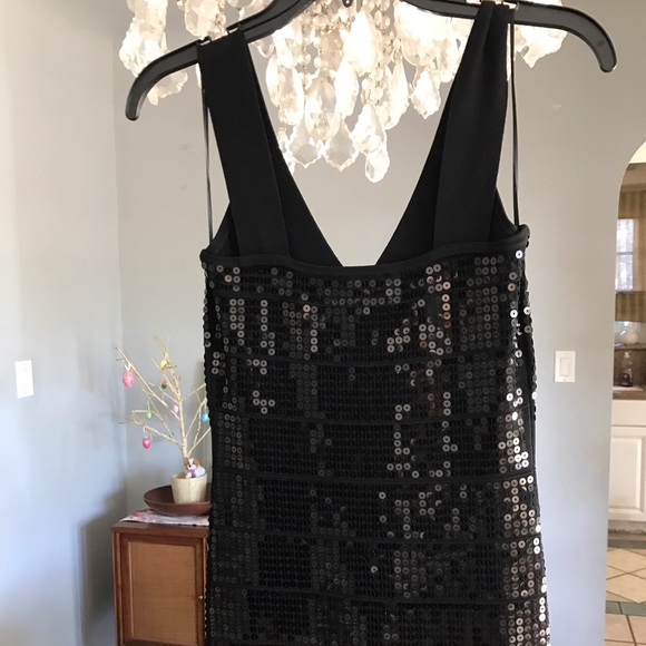 Aqua sequined black bodycon bandage dress - Picture 2 of 3