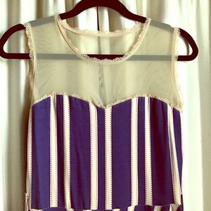 Effie's heart Striped blue dress Sz S