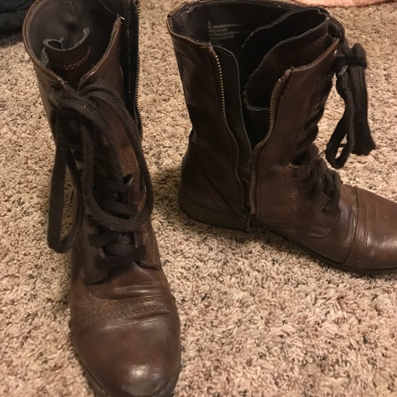 Brown combat boots - Picture 1 of 1