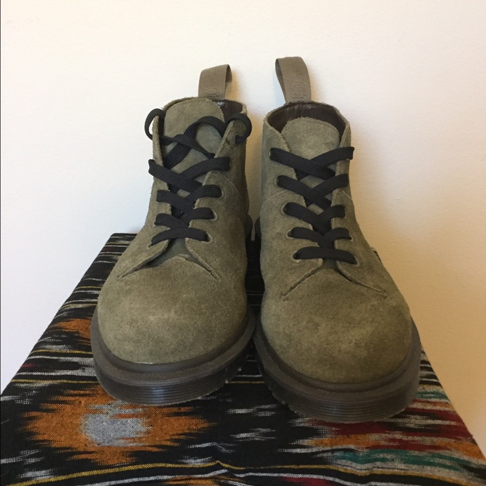Dr. Marten Olive Green Suede Ankle Boots