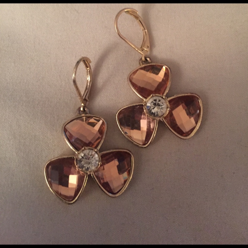 Pink Crystal Flower Earrings