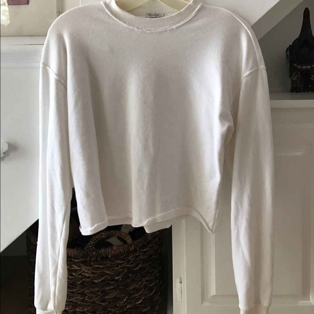 Long sleeve crop top sweatshirt