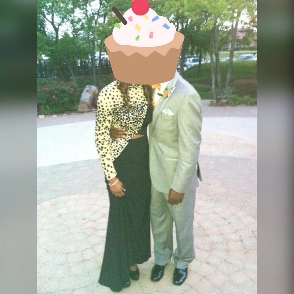 Lady Gaga gold and black dress