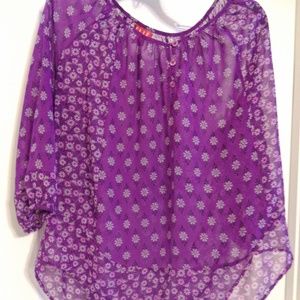 Purple sheer tunic top Purple sheer tunic top