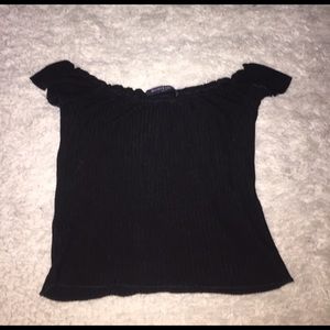 Black off the shoulder crop top