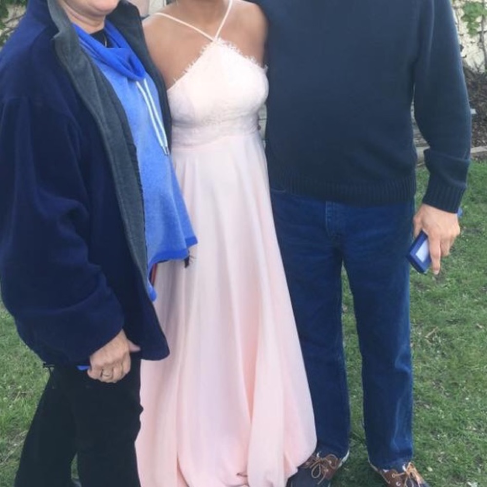 LULU's blush pink prom/maxi dress