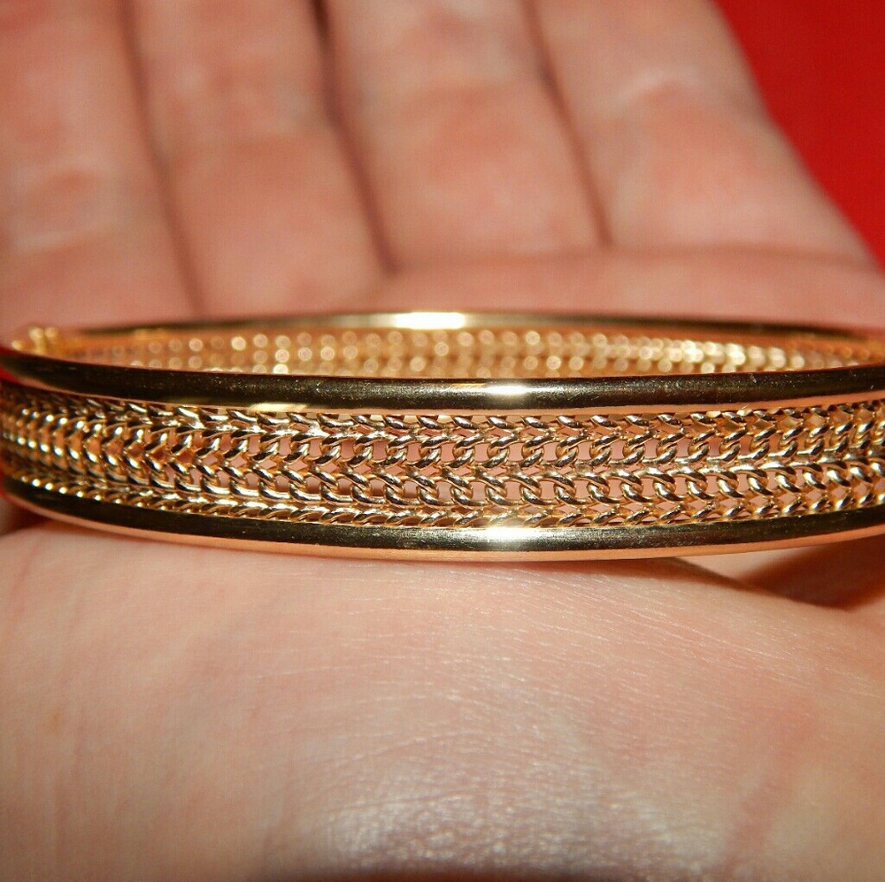 "" ETERNAGOLD "" 14KT SOLID YELLOW BANGLE