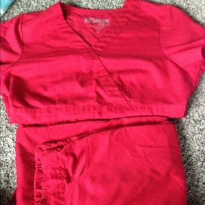 Red Greys Anatomy Scrubs