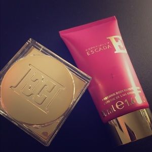 Especially Escada body powder and body moisturizer