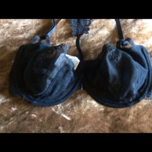 Black sheer n lace racer back bra 34DD