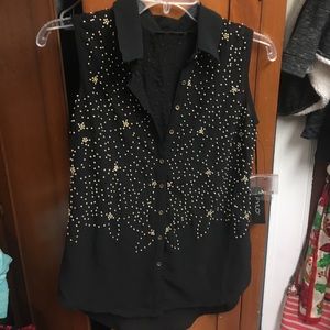 Black and gold beaded tank top