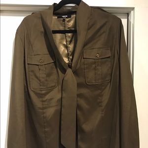 Olive Asos pocket bow blouse. Never worn. Size 12