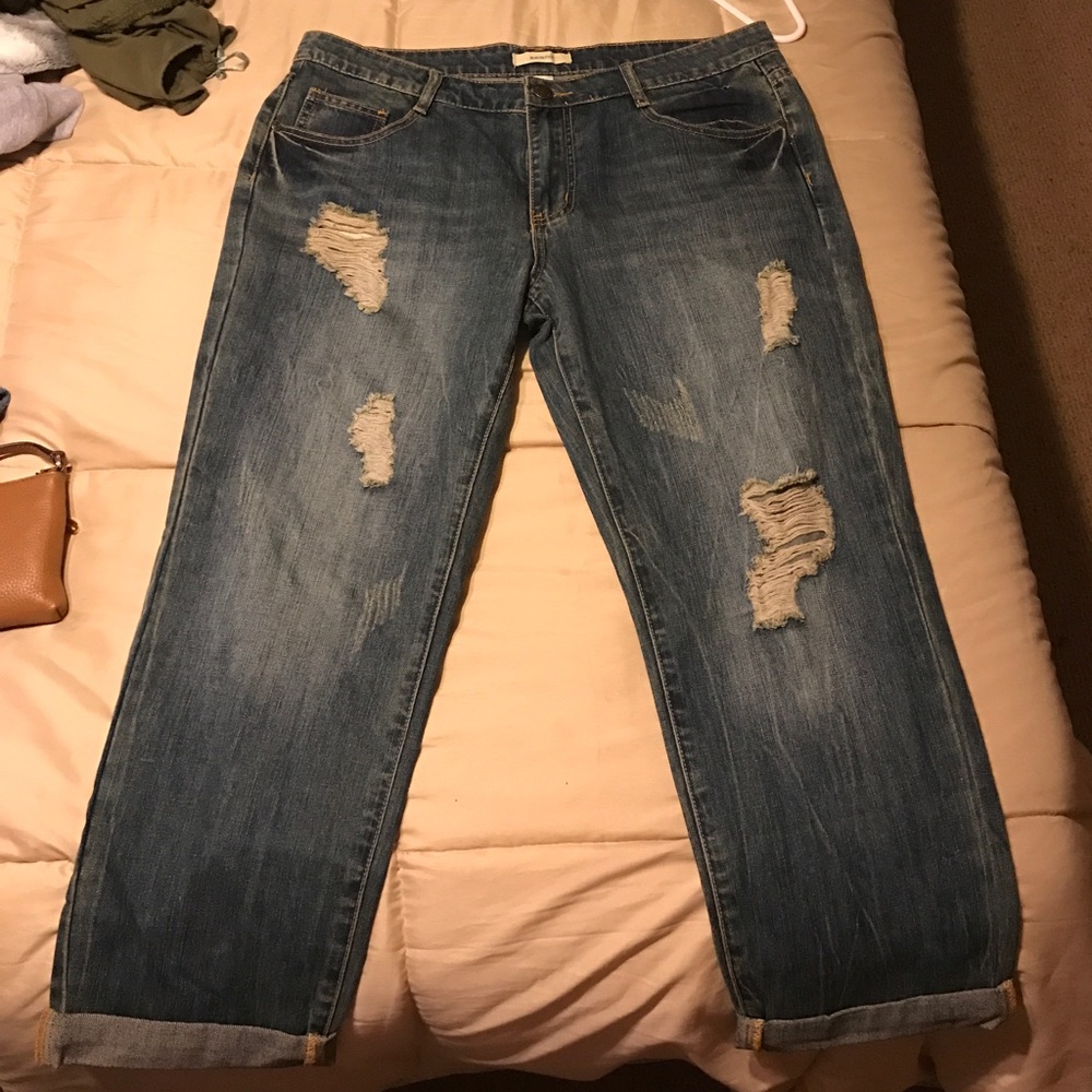 NWT Blue Asphalt boyfriend ankle crop jeans.