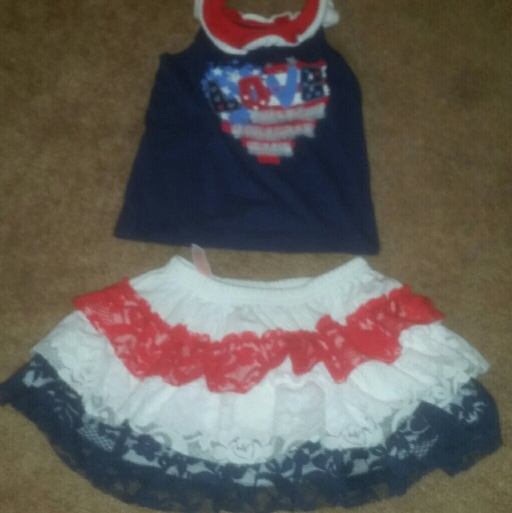Baby girl 18 month 4th of july outfit
