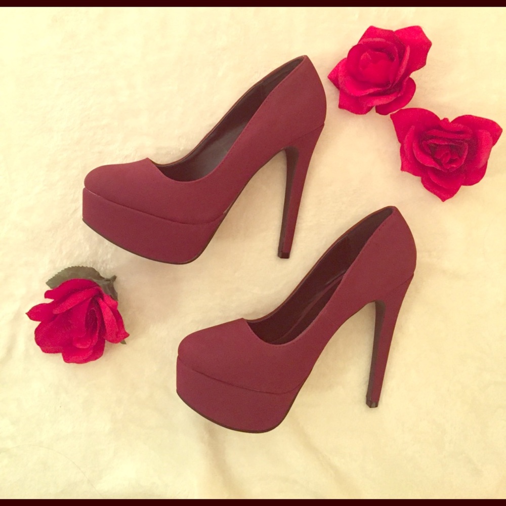 Burgundy 5 inch heels