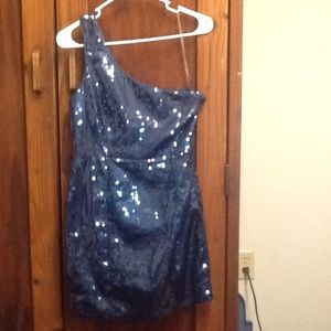 One Shoulder Sequined Minidress