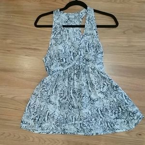 Leopard print empire racer back tank top