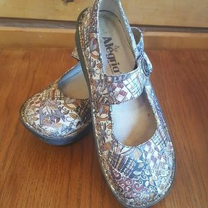 Alegria printed leather Mary Janes, Size 37