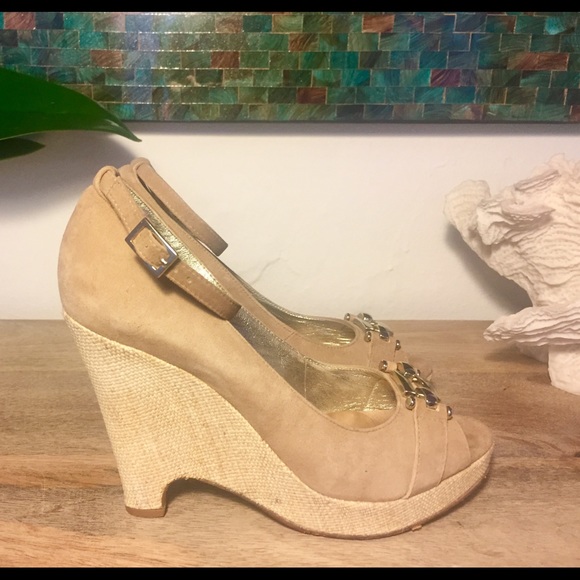 Banana Republic Suede Ankle Strap Wedges - Picture 4 of 6