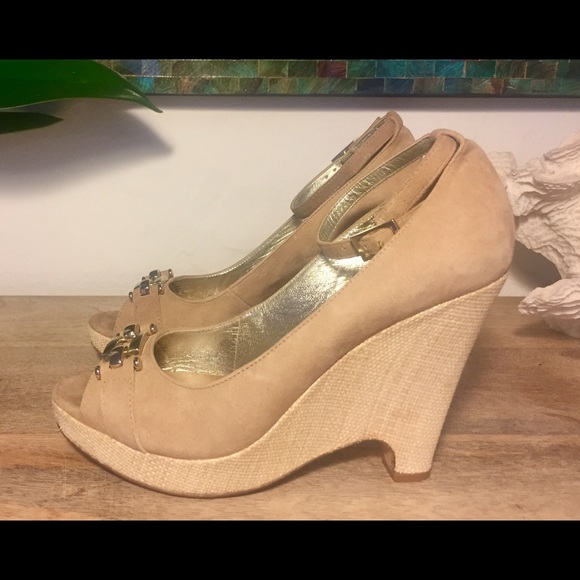 Banana Republic Suede Ankle Strap Wedges - Picture 6 of 6