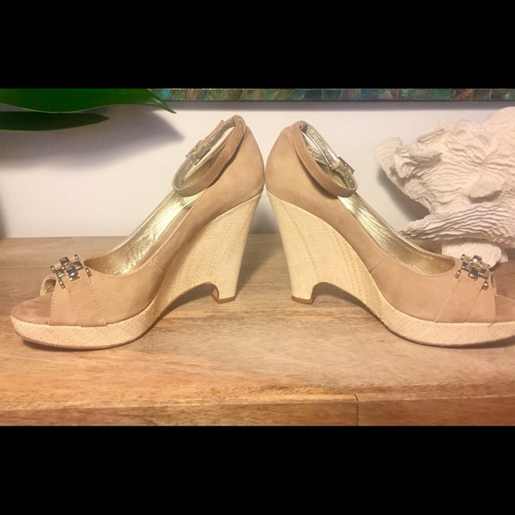 Banana Republic Suede Ankle Strap Wedges - Picture 2 of 6