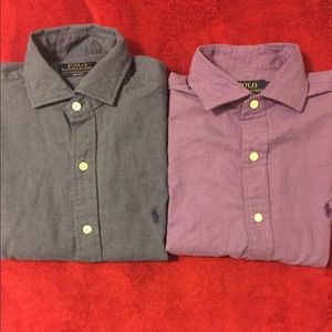 2 Polo Ralph Lauren Casual Button Downs, Slim Fit