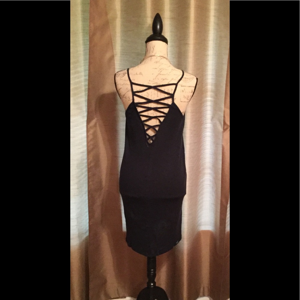 REDUCED PRICE! Boho Summer Navy Dress - Picture 3 of 3