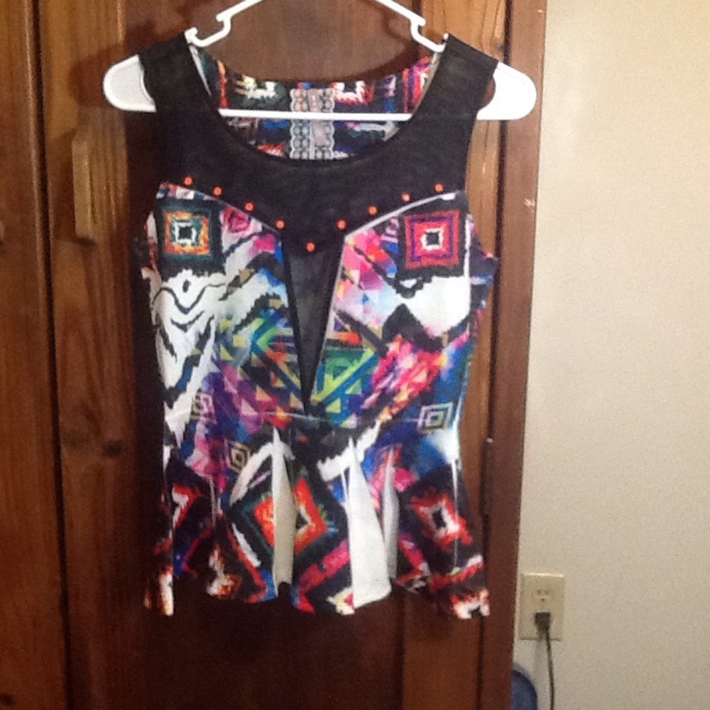 Neon peplum top