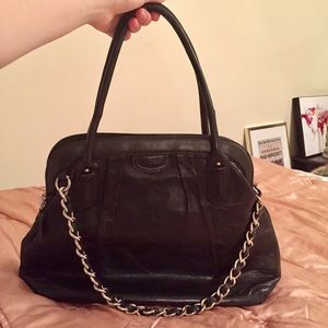 Banana Republic Black Lamb Leather Satchel