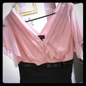 Light pink and black dress that SPARKLES!