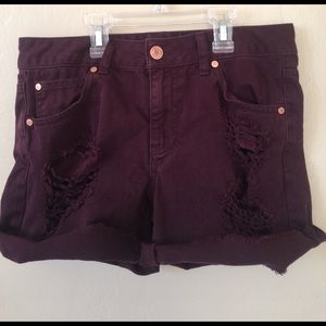 Burgundy shorts