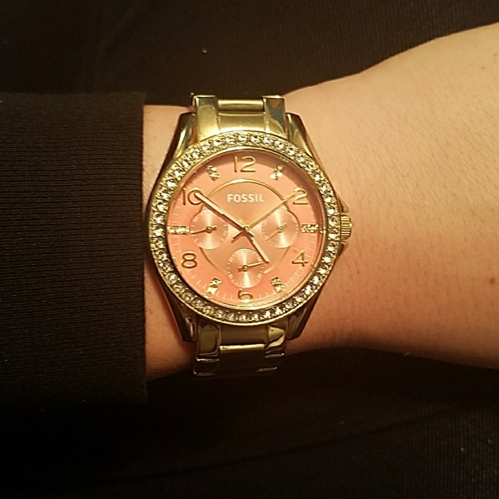 Gold Fossil Watch
