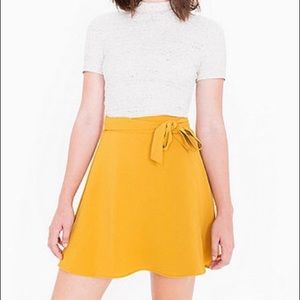 American Apparel wrap skirt in mustard
