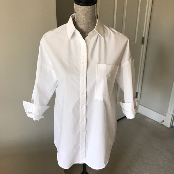 Lace up back white button down - Picture 3 of 5