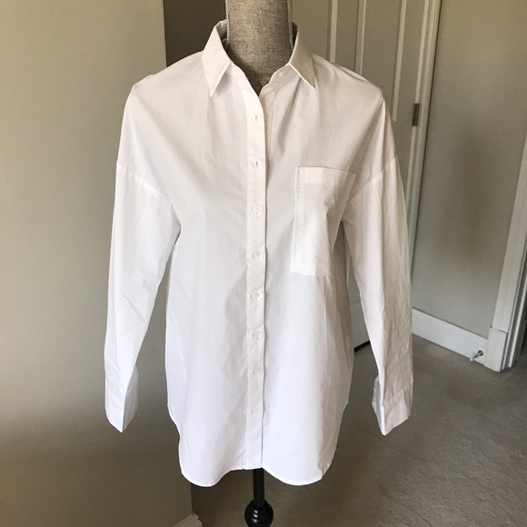 Lace up back white button down - Picture 4 of 5