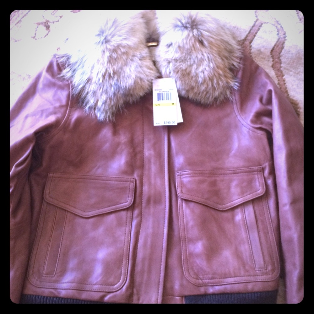 🎀NEW🎀 MK Leather fur jacket
