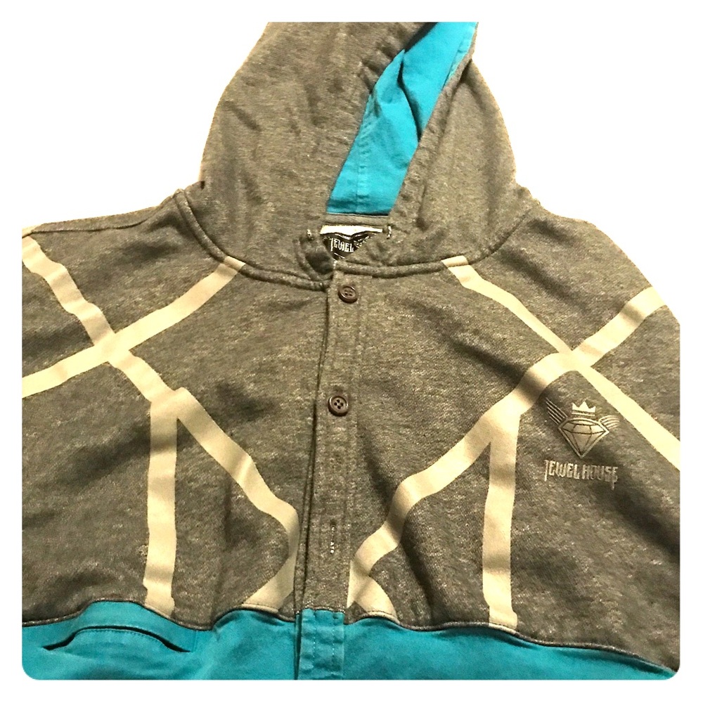 Boys blue and gray hoodie