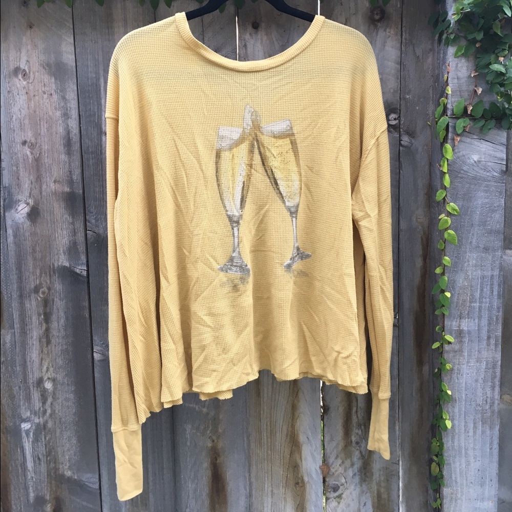 Wildfox Thermal Champagne Toast Long Sleeve