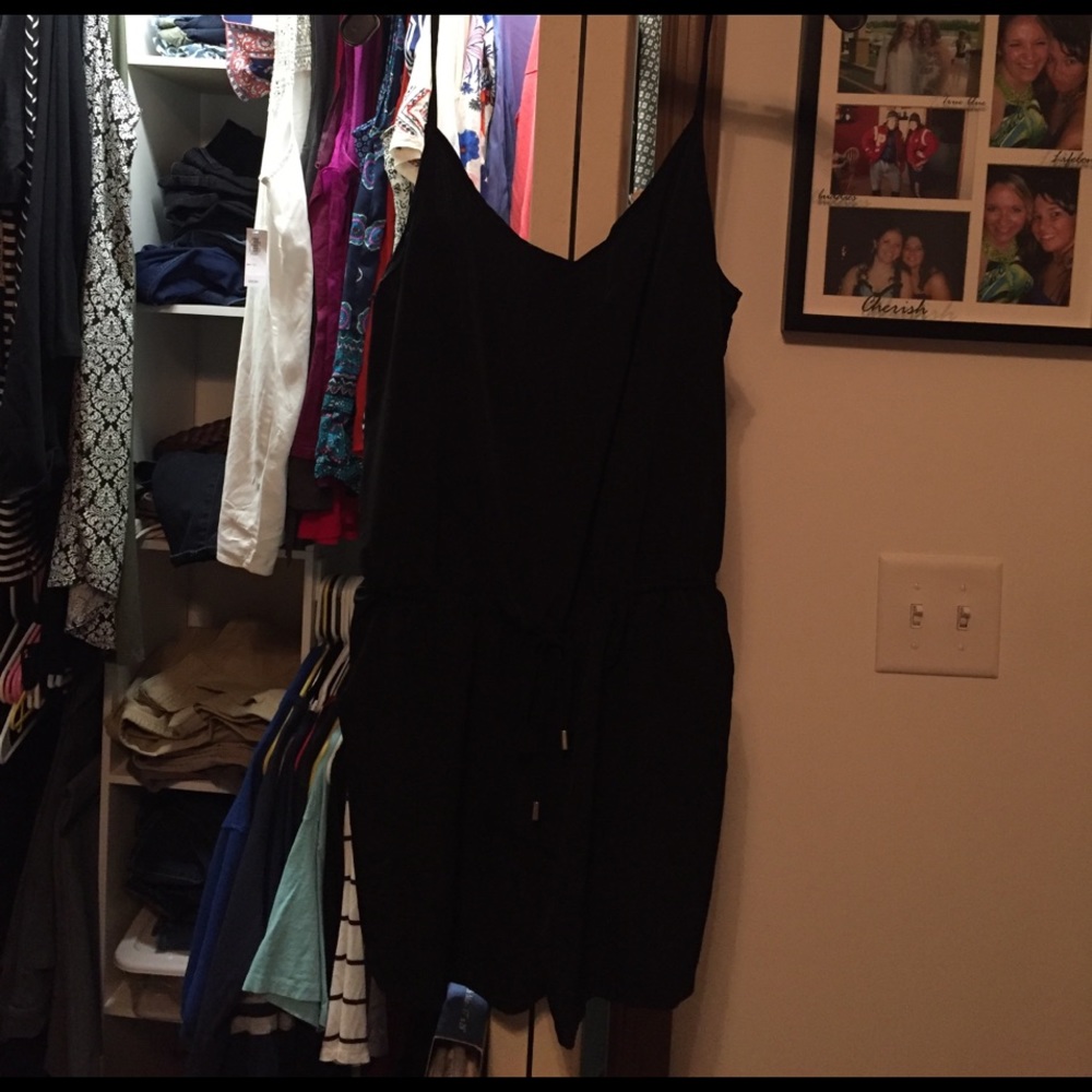 Black spaghetti strap romper
