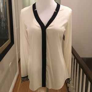 Reduced! Ivory silk beaded cuff blouse