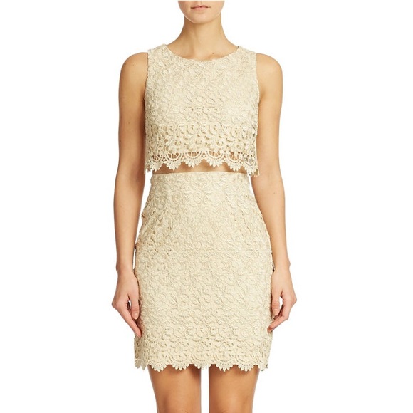 Betsy & Adam Dresses & Skirts - [Betsy & Adam] NWT Gold Lace Cocktail Dress