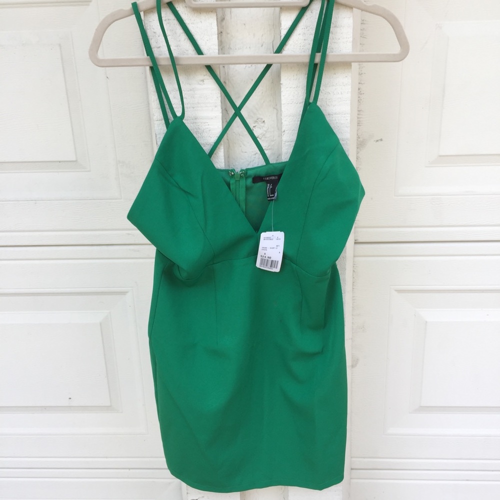 NWT Forever 21 green strappy mini size small